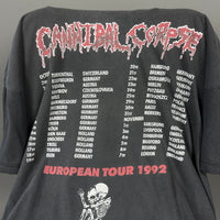 Vintage 1992 Cannibal Corpse Euro Tour T-Shirt