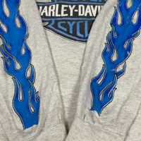 Vintage 1990s Harley Davidson Blue Flames Longsleeve