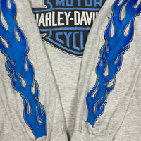 Vintage 1990s Harley Davidson Blue Flames Longsleeve