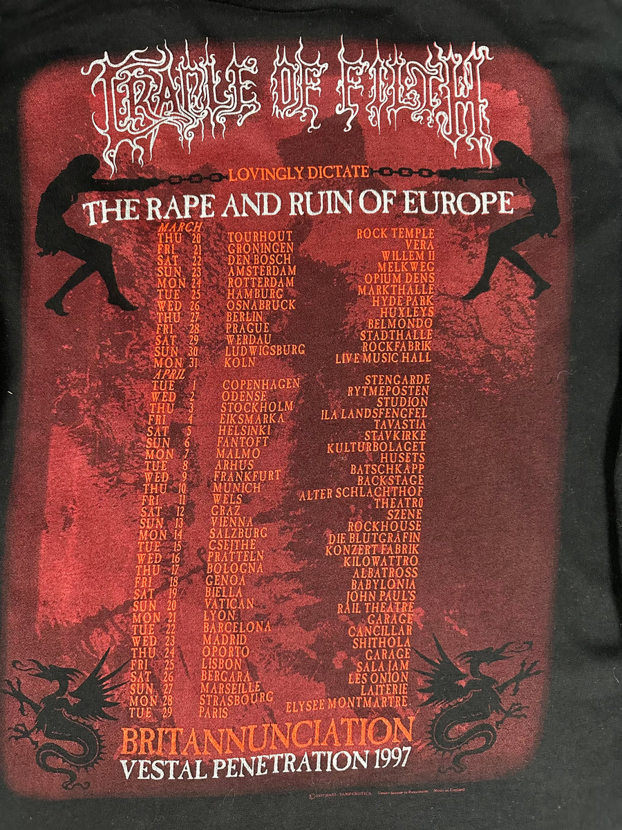 Vintage 1997 Cradle of Filth Ruin Of Europe Longsleeve