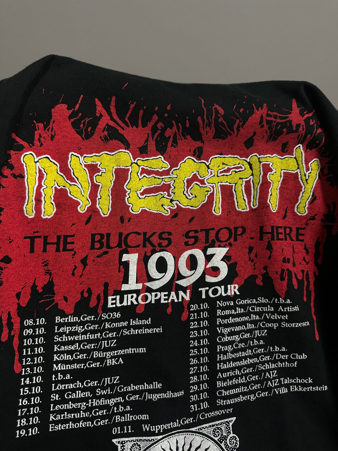 Integrity 1993 The Bucks Stop Here Tour Longsleeve