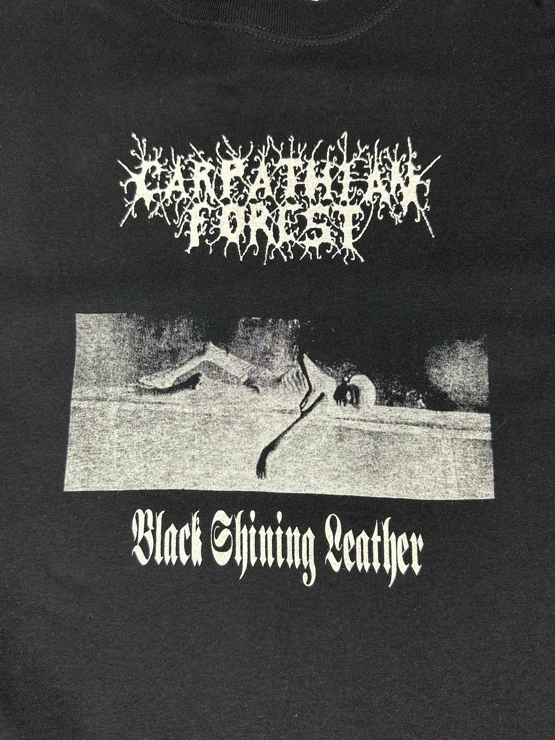 Carpathian Forest 1999 Black Shining Leather Vintage T-Shirt