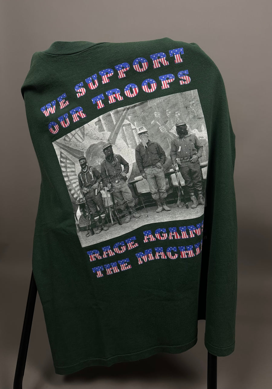 Rage Against The Machine 1990s Support Troops Vintage T-Shirt