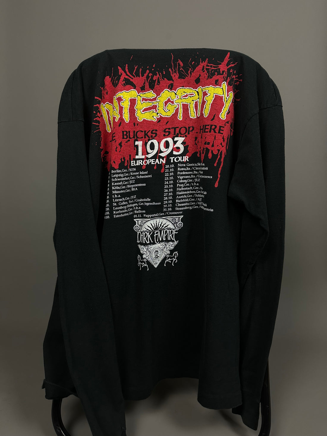Integrity 1993 The Bucks Stop Here Tour Longsleeve