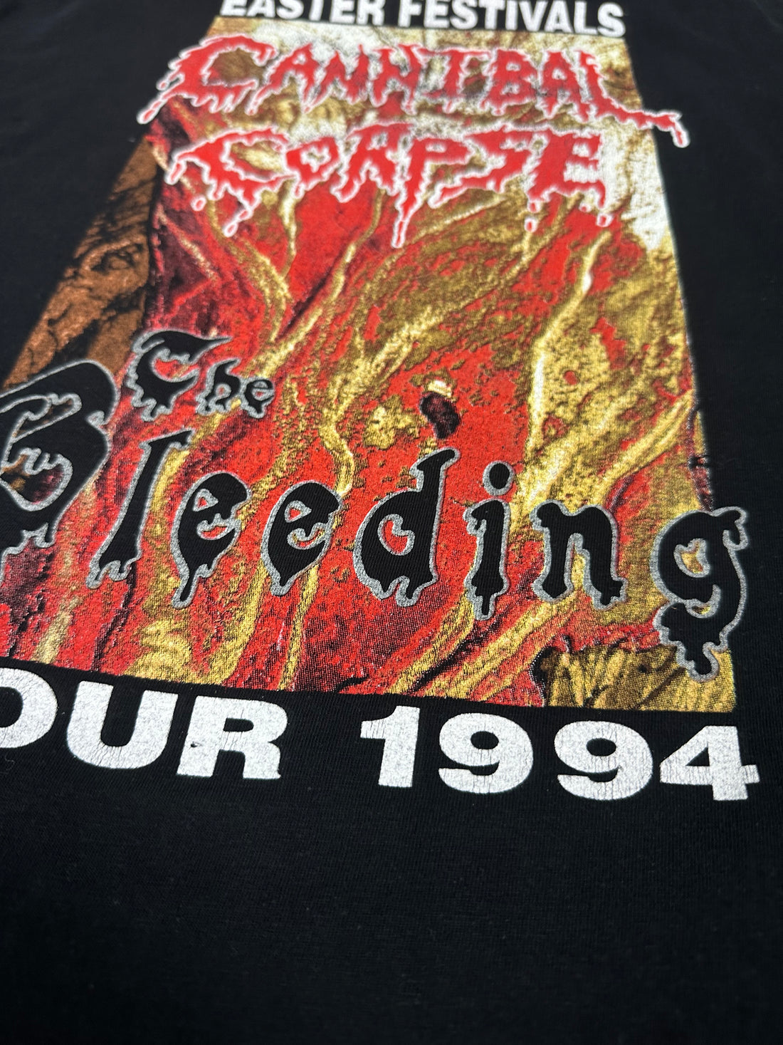 Vintage 1994 Cannibal Corpse Bleeding Easter Festivals T-Shirt