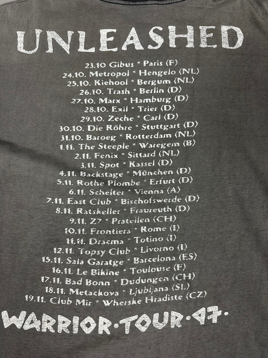 Vintage 1997 Unleashed Warrior Tour T-Shirt