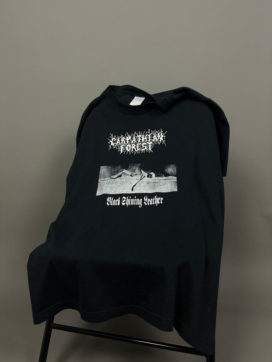 Carpathian Forest 1999 Black Shining Leather Vintage T-Shirt