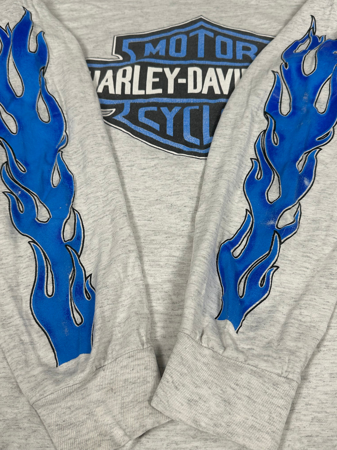 Vintage 1990s Harley Davidson Blue Flames Longsleeve