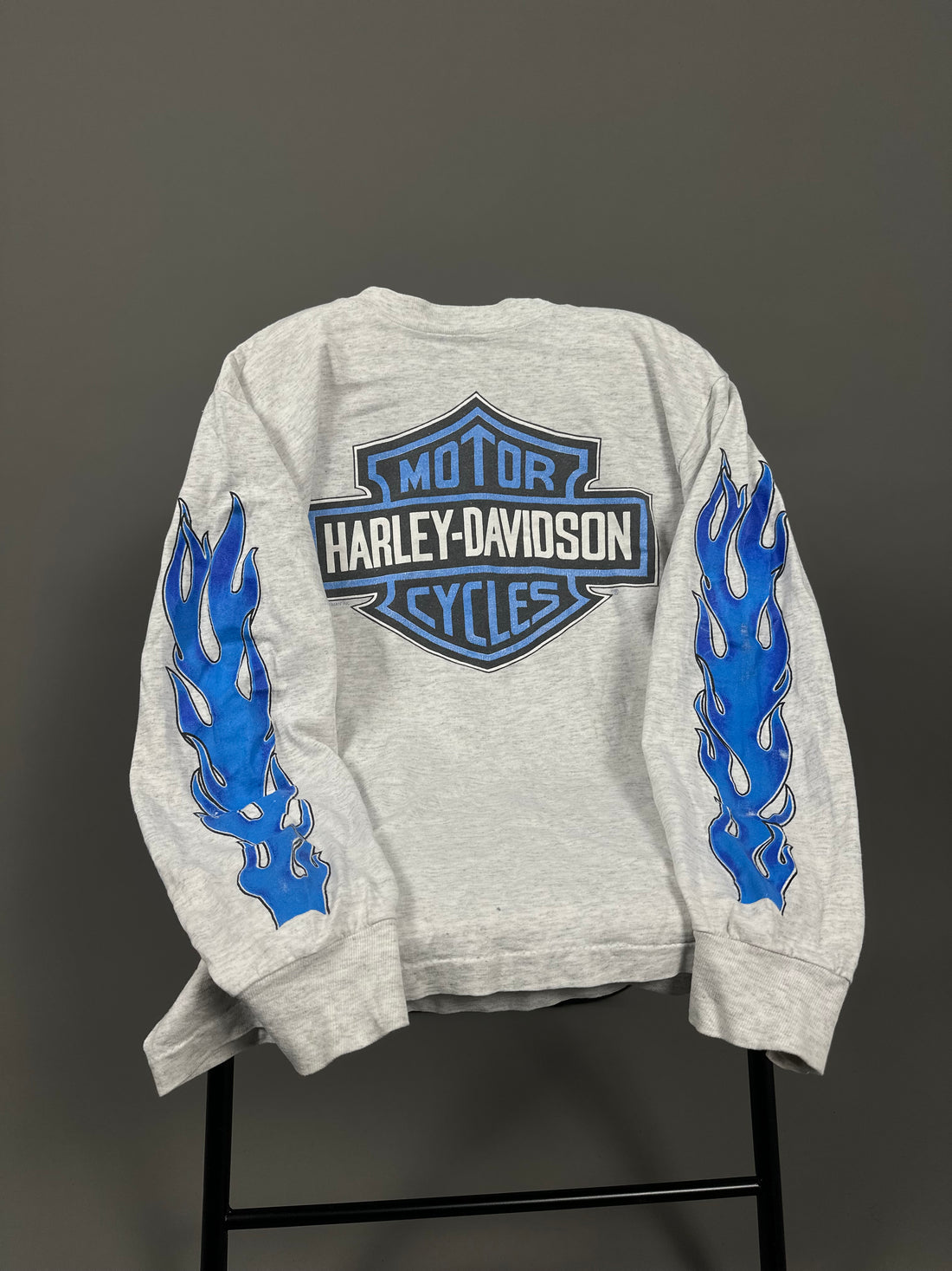 Vintage 1990s Harley Davidson Blue Flames Longsleeve