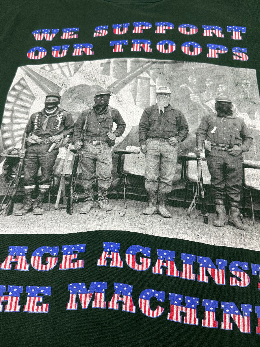 Rage Against The Machine 1990s Support Troops Vintage T-Shirt