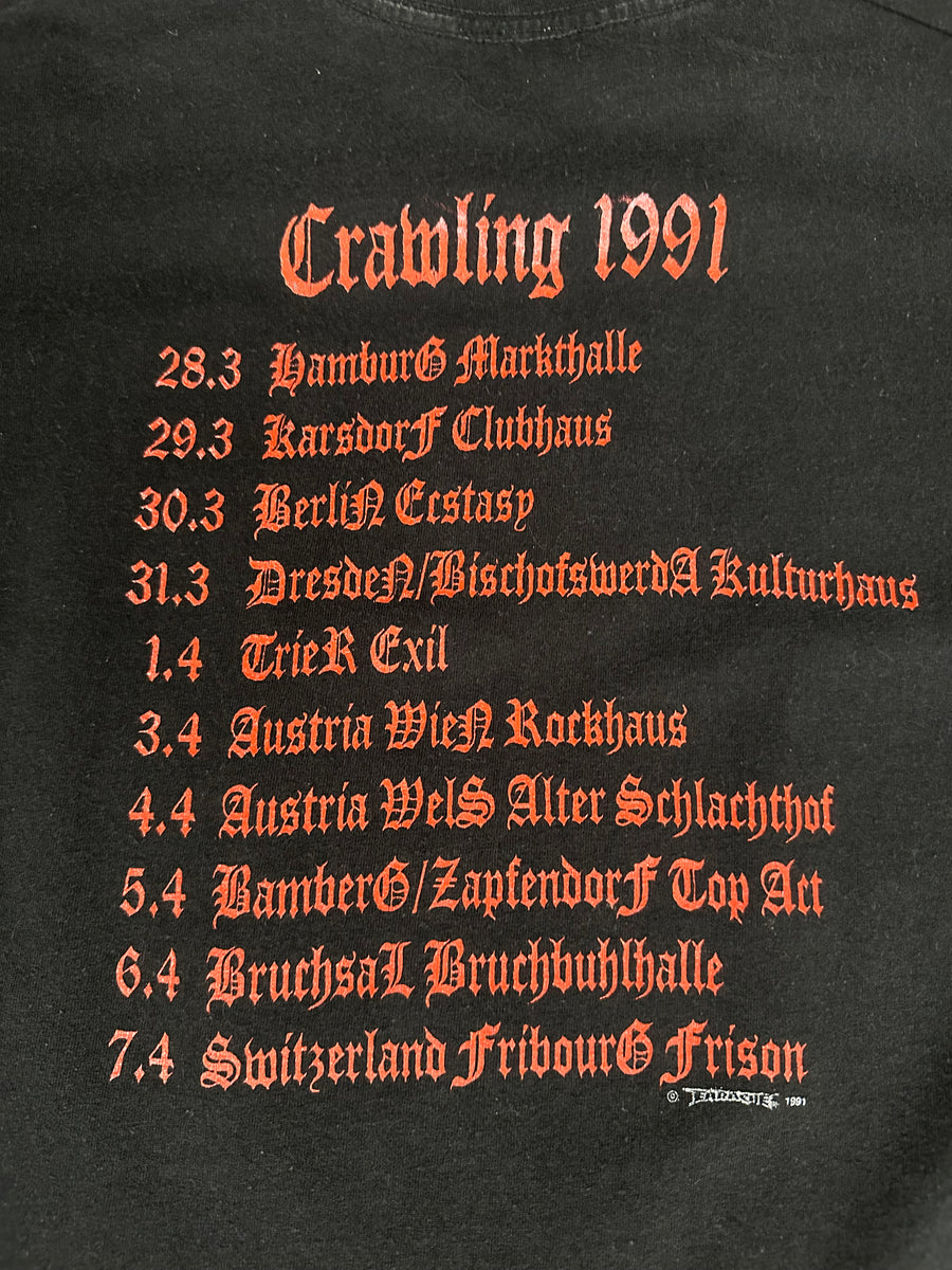 Vintage 1991 Entombed Crawling Germany T-Shirt