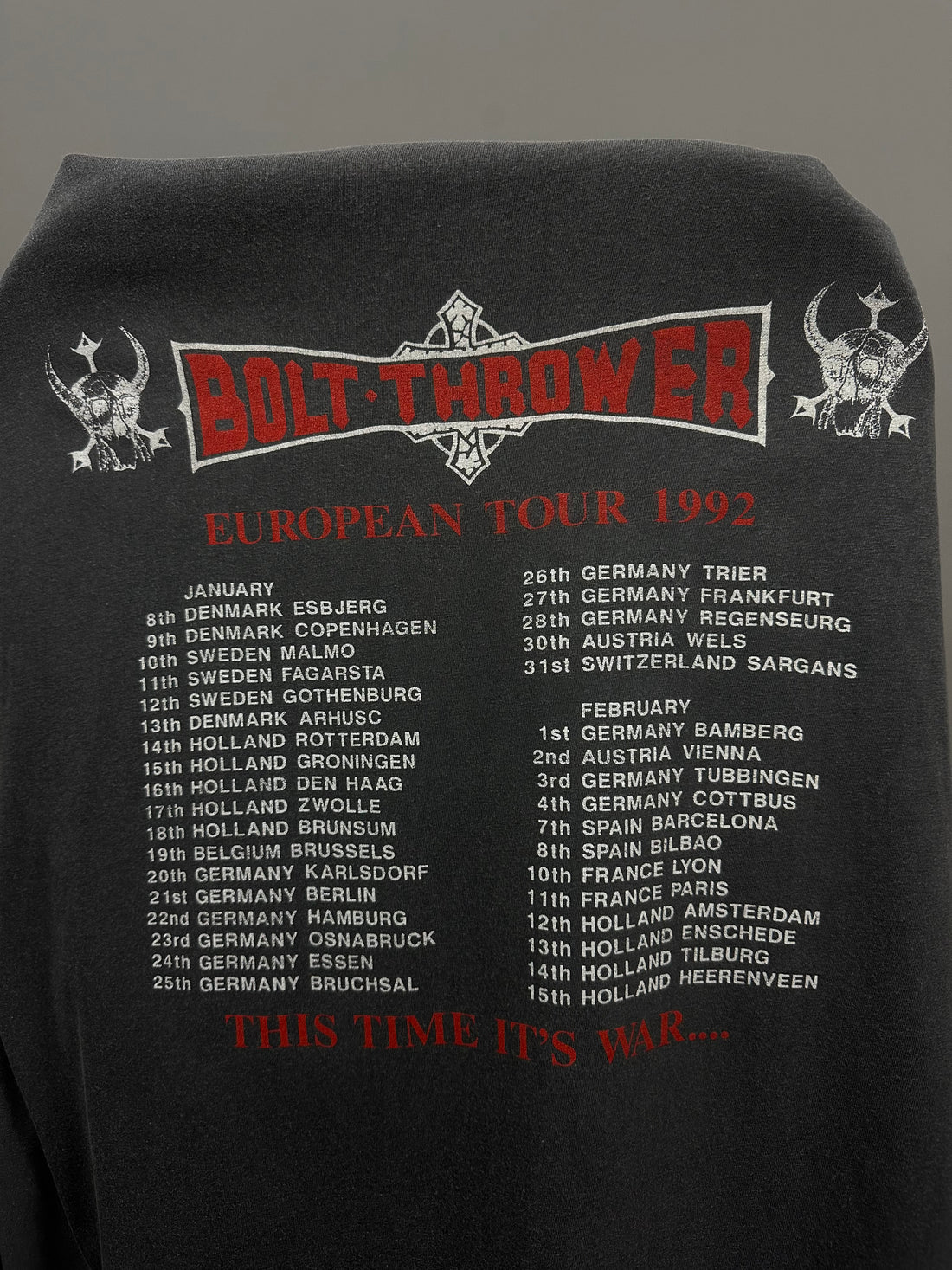 Bolt Thrower 1992 European Tour Vintage T-Shirt