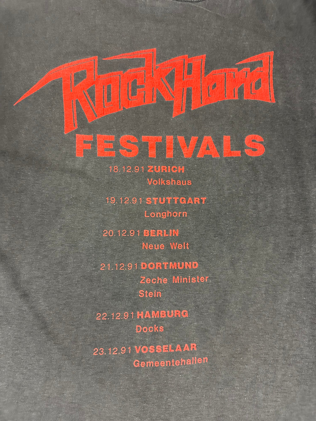 Vintage 1991 Cannibal Corpse Rock Hard Festivals T-Shirt