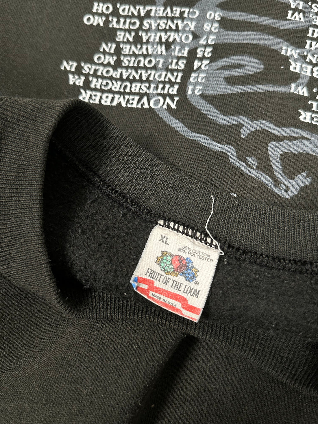 Vintage 1991 Metallica Tour Sweater