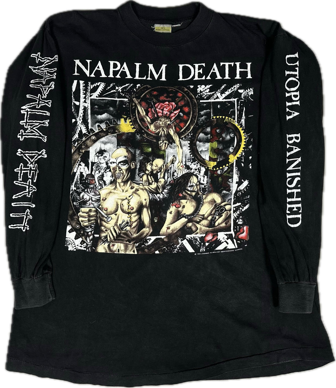 Vintage 1992 Napalm Death Europe Tour Longsleeve