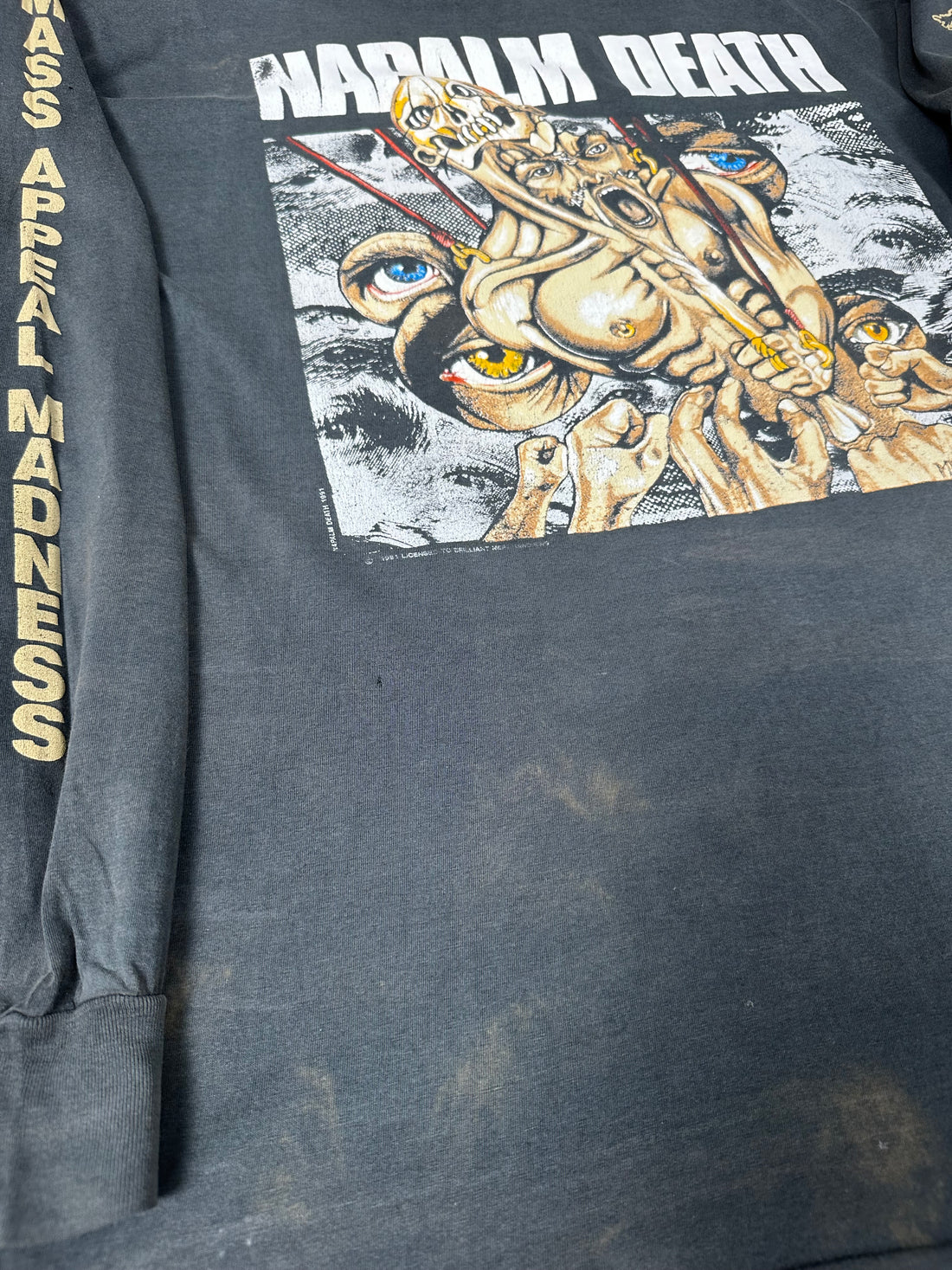 Vintage 1991 Napalm Death Mass Appeal Madness Longsleeve