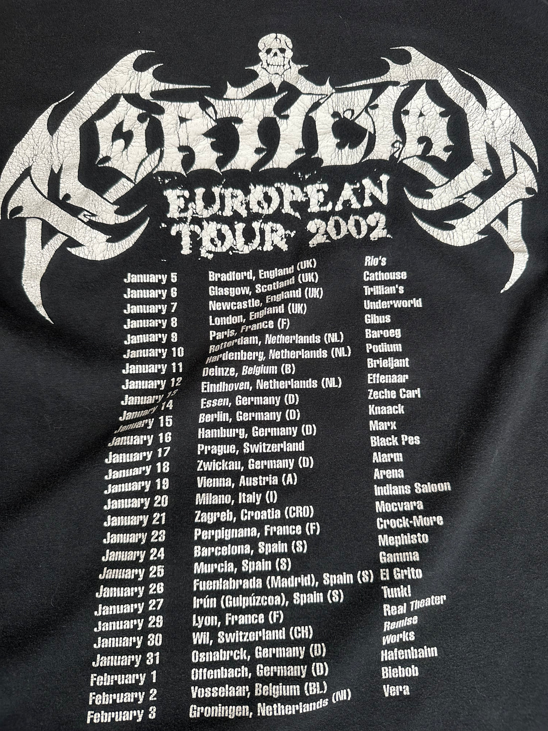 Vintage 2002 Mortician Tour T-Shirt