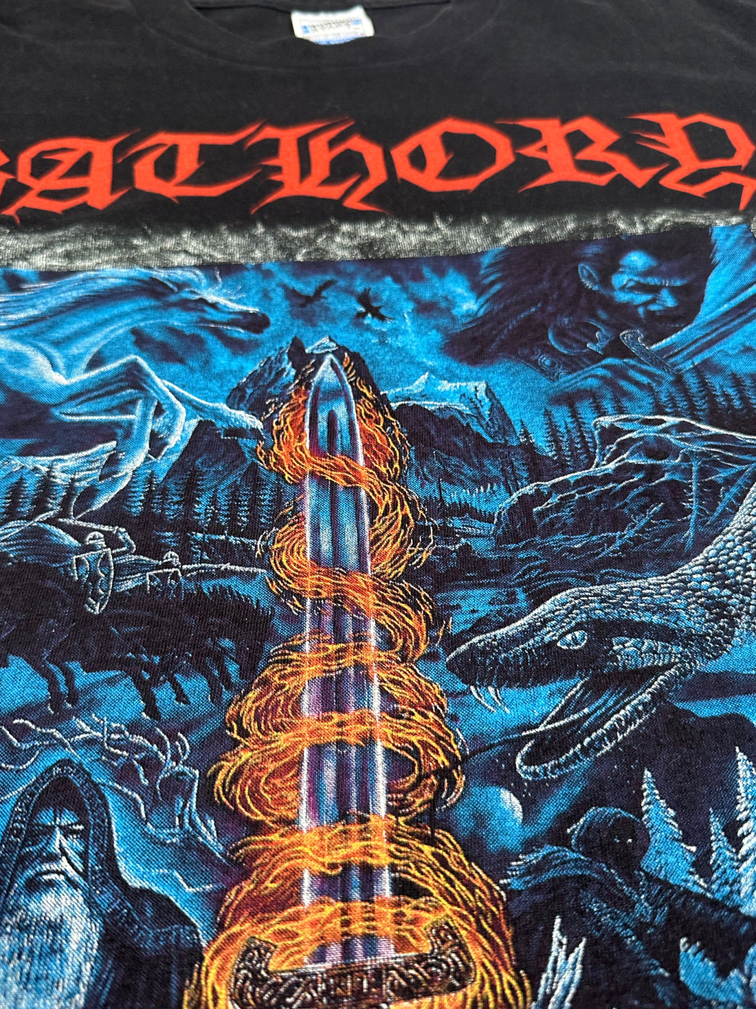 Vintage 1996 Bathory Fire On Ice T-Shirt