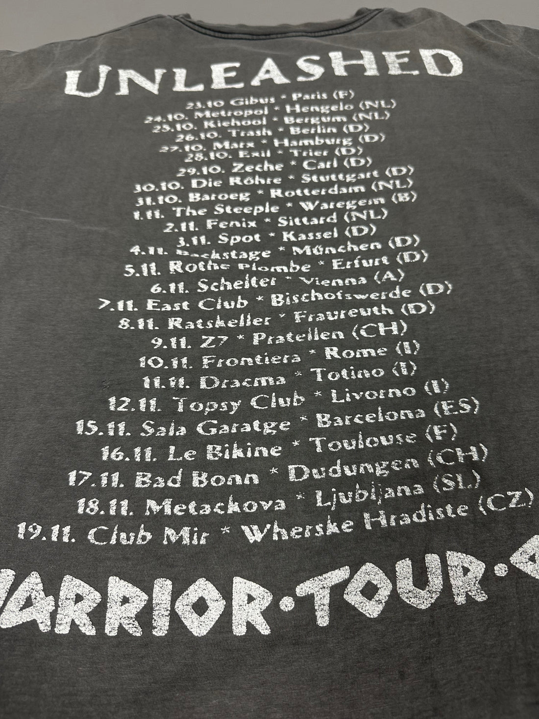 Vintage 1997 Unleashed Warrior Tour T-Shirt