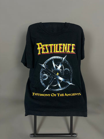 Vintage 1991 Pestilence Testimony Ancients T-Shirt
