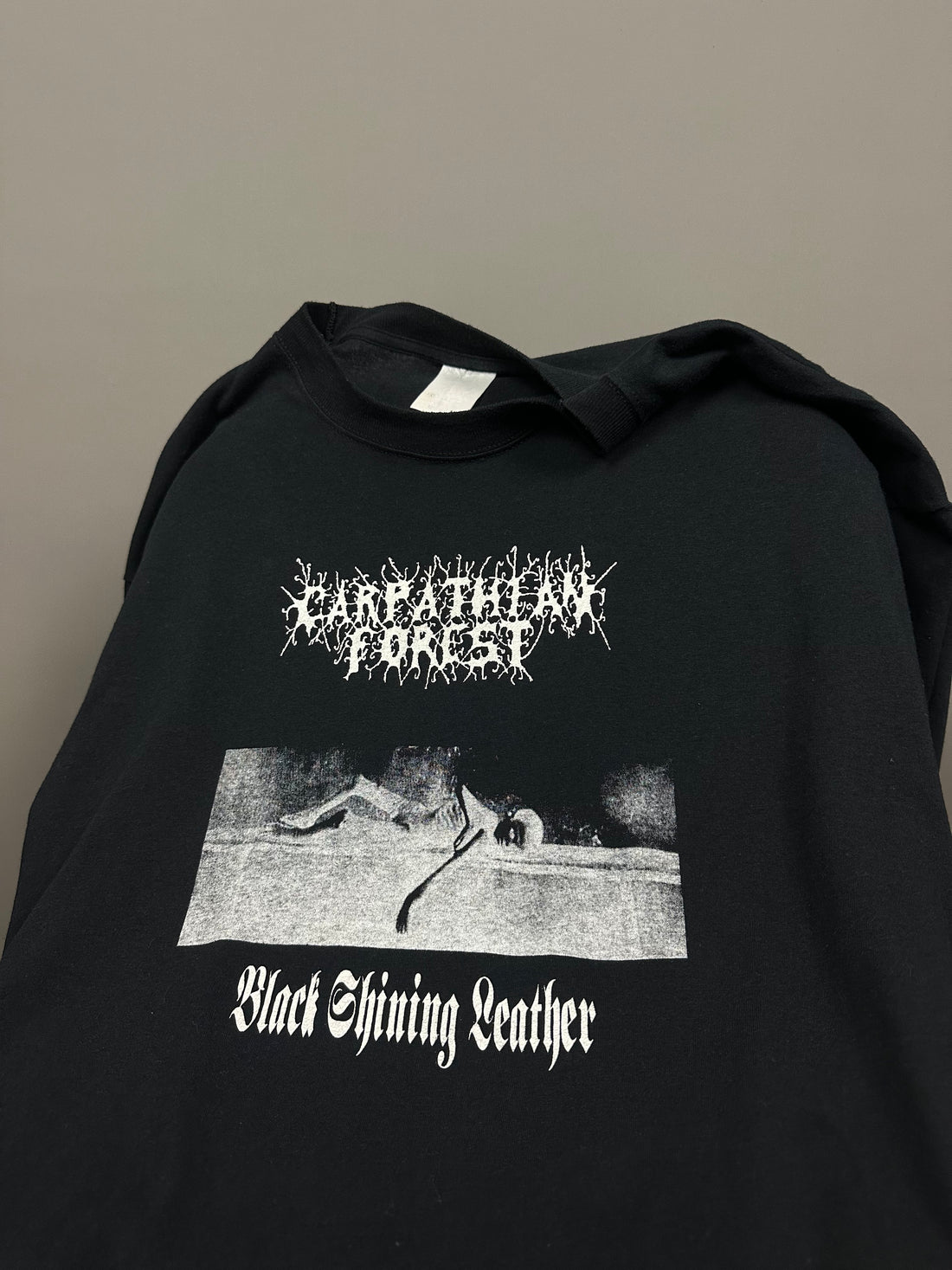Carpathian Forest 1999 Black Shining Leather Vintage T-Shirt