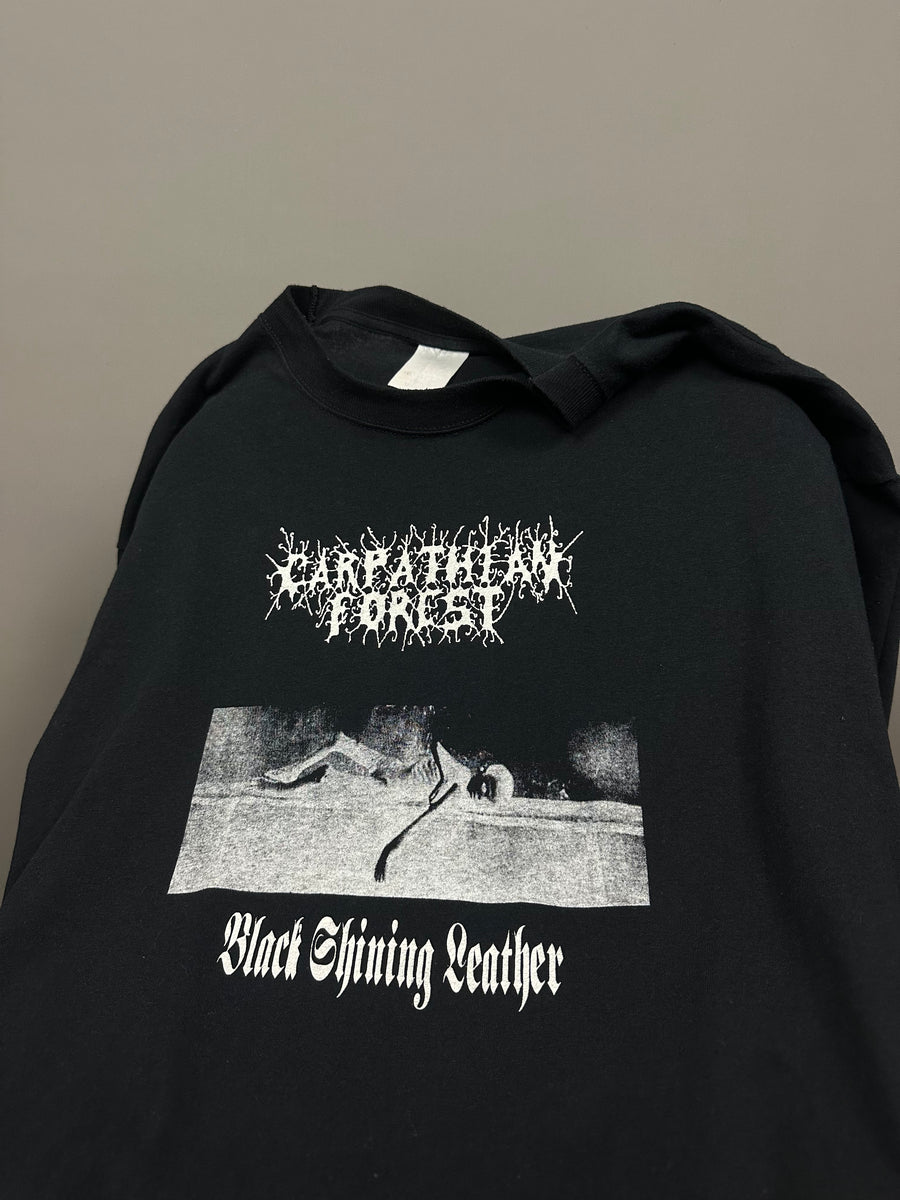 Carpathian Forest 1999 Black Shining Leather Vintage T-Shirt