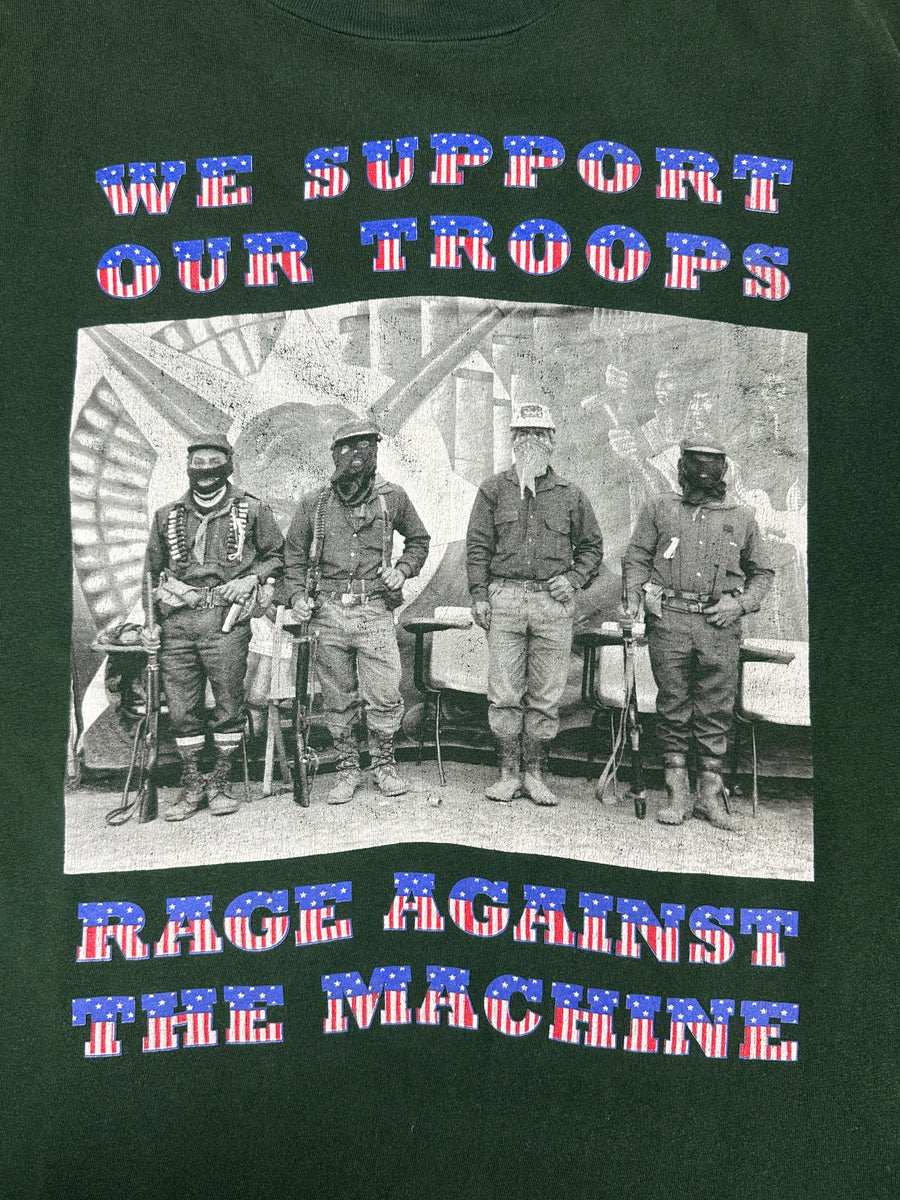 Rage Against The Machine 1990s Support Troops Vintage T-Shirt