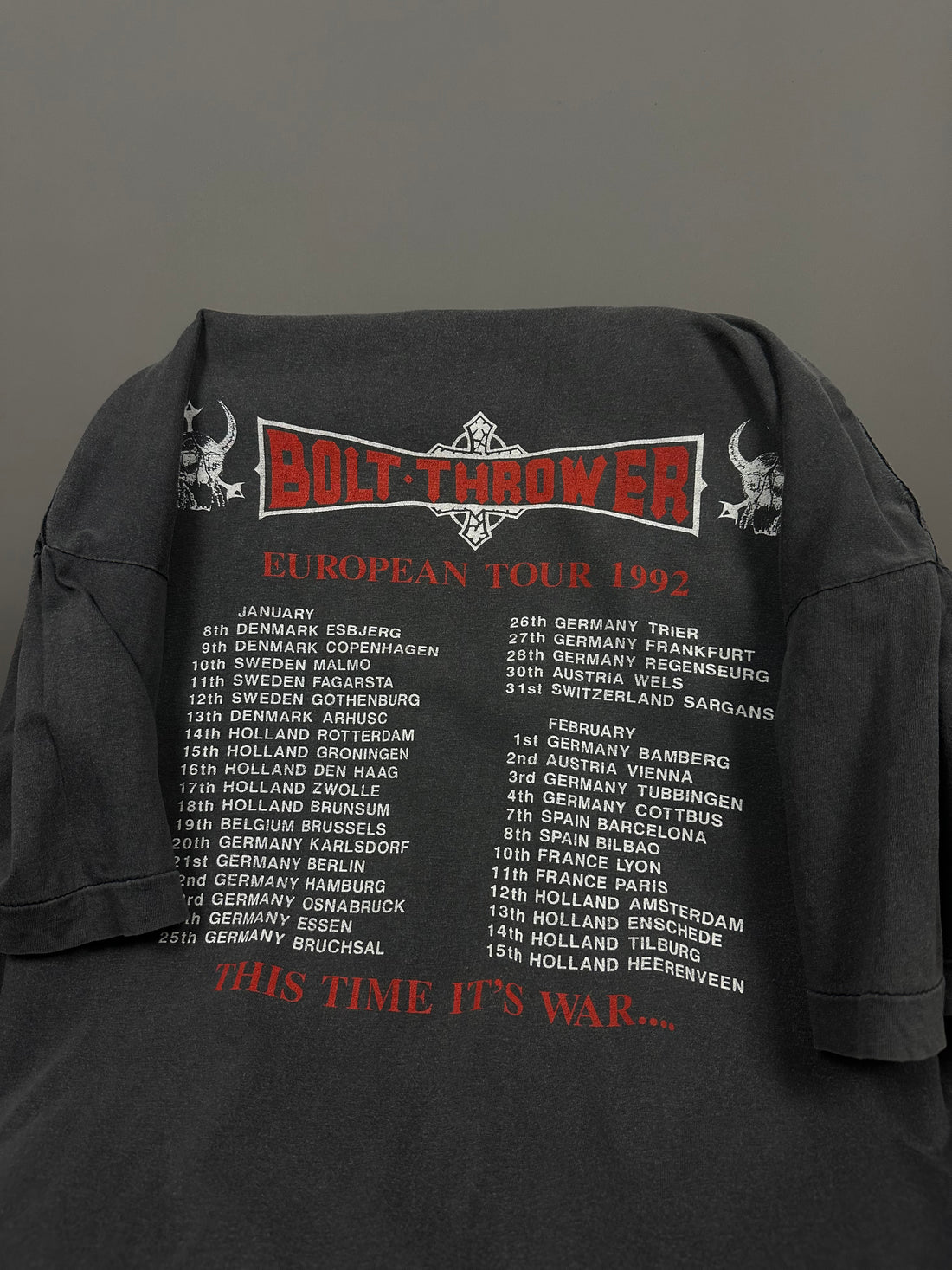 Bolt Thrower 1992 European Tour Vintage T-Shirt