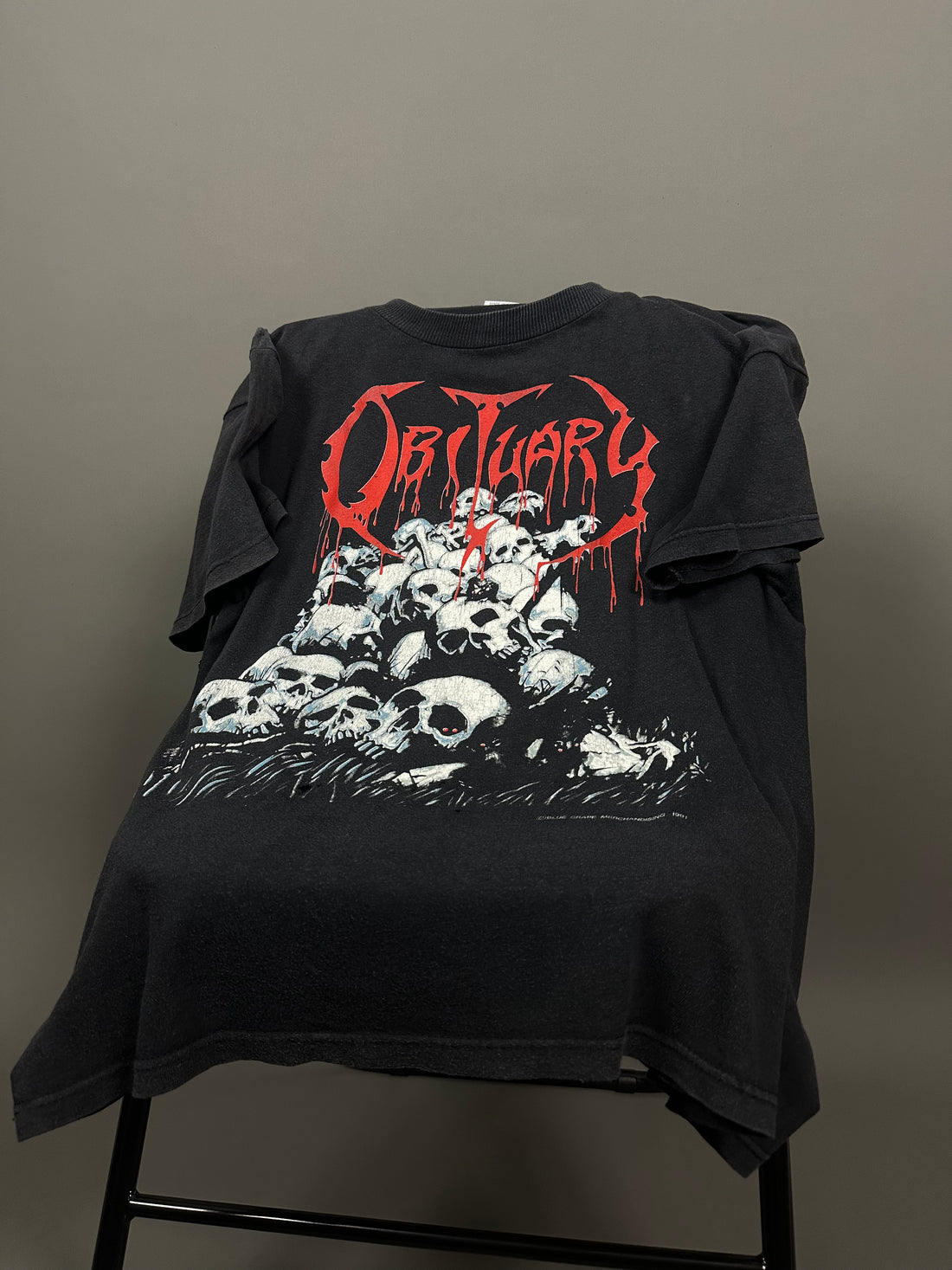 Obituary 1991 Pile Of Skulls Vintage T-Shirt