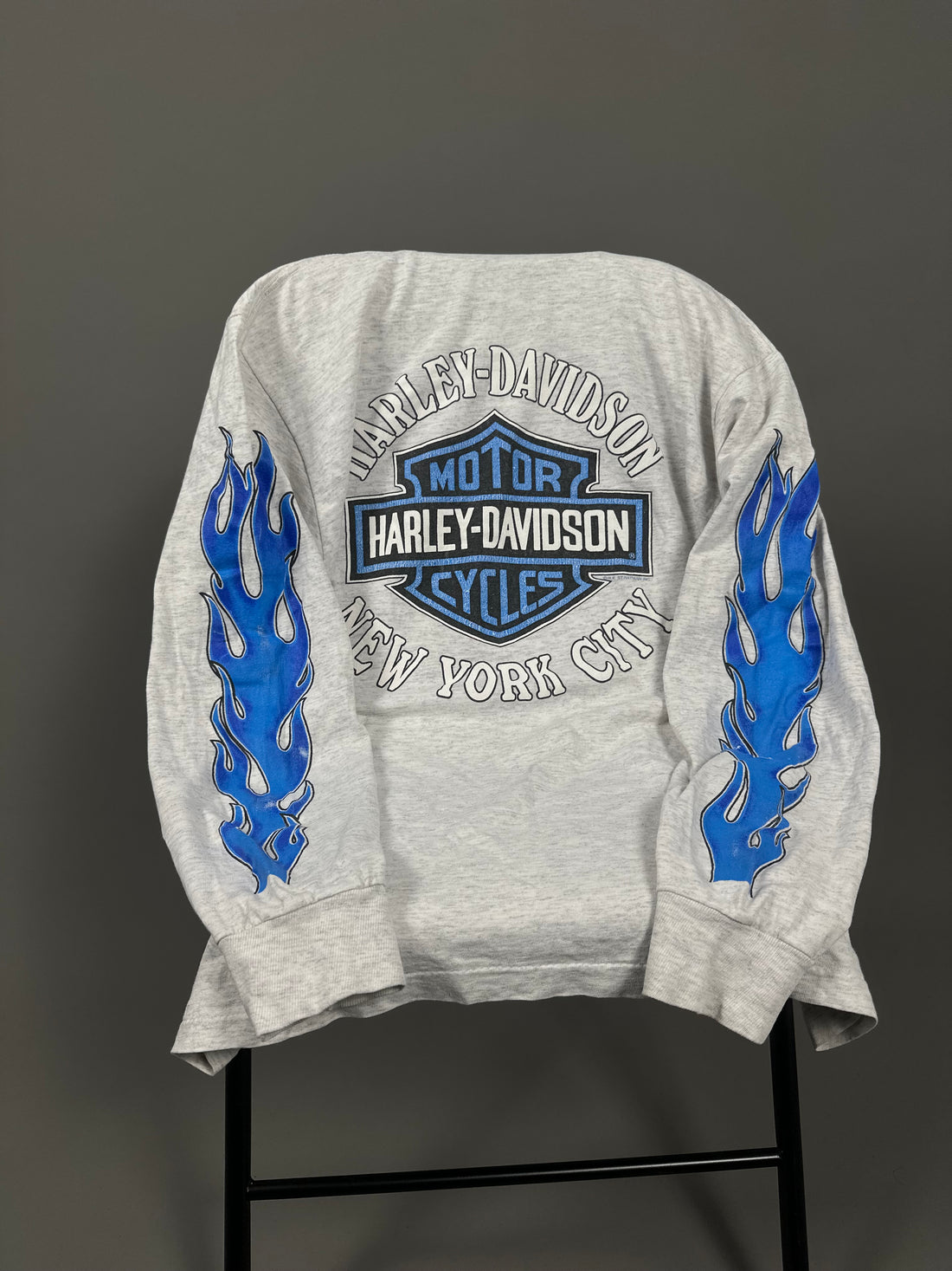 Vintage 1990s Harley Davidson Blue Flames Longsleeve