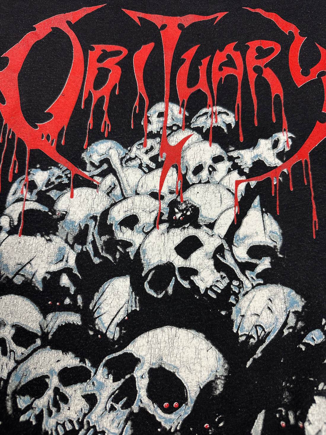 Obituary 1991 Pile Of Skulls Vintage T-Shirt