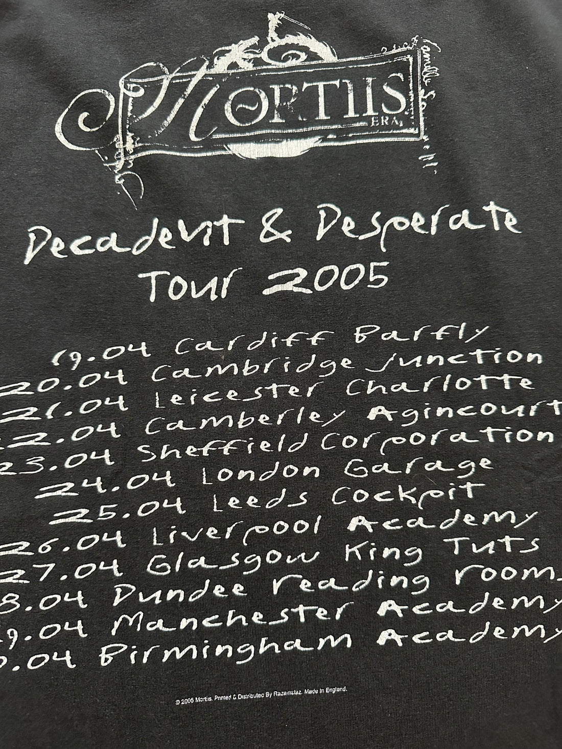 Vintage 2005 Mortiis Decadent & Desperate T-Shirt