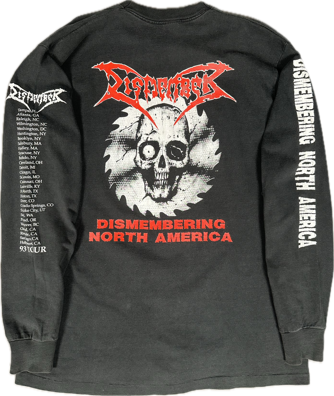Vintage 1993 Dismember North America Tour Longsleeve