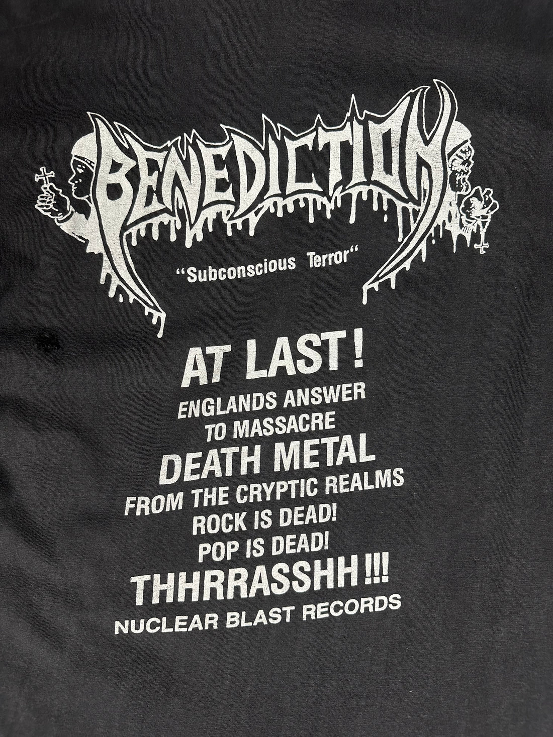 Vintage 1990 Benediction Subconscious Terror T-Shirt