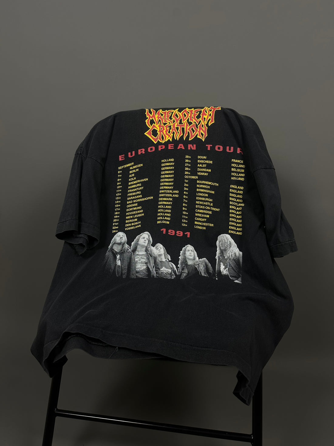 Malevolent Creation 1991 European Tour Vintage T-Shirt