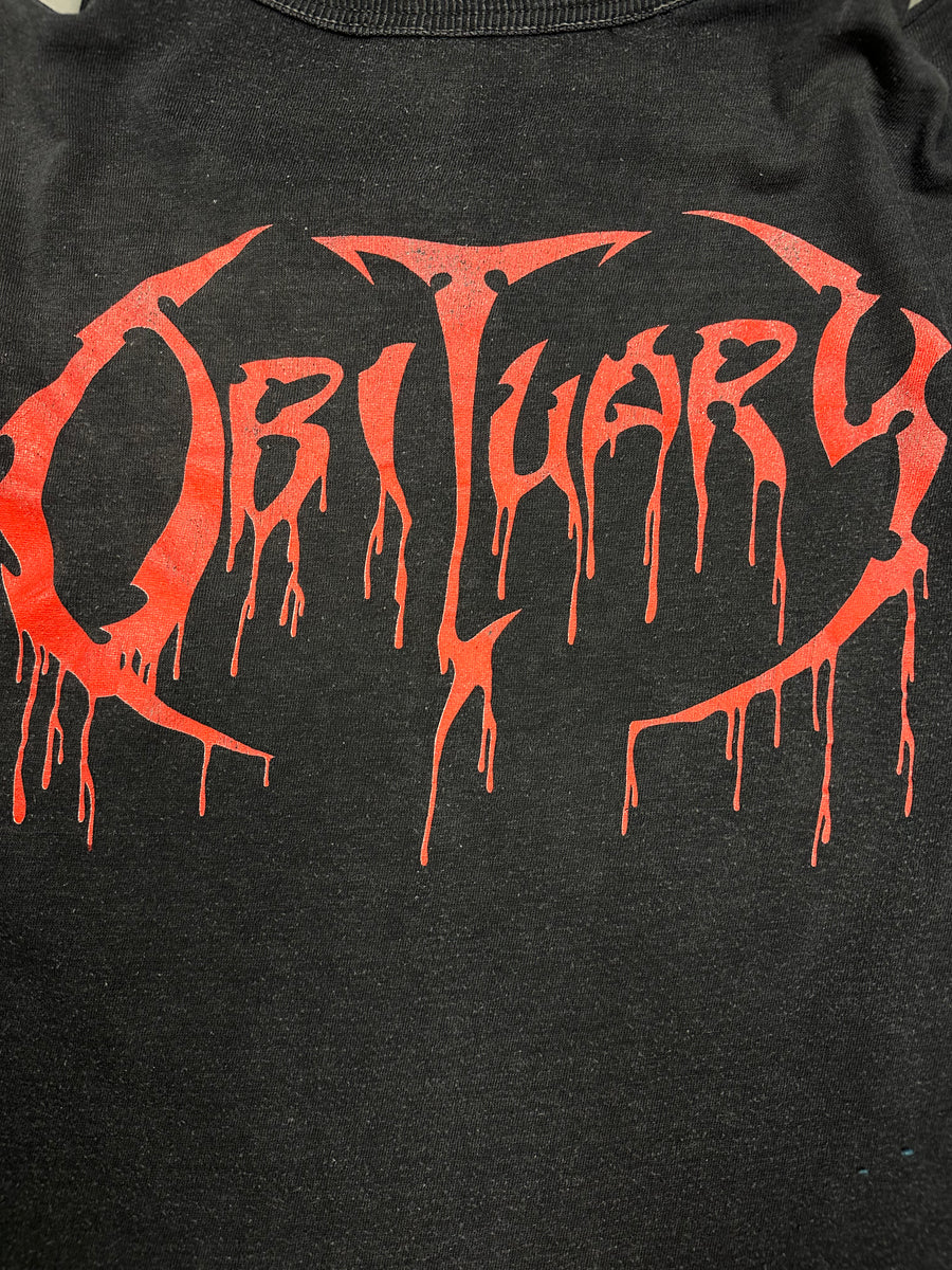 Obituary 1991 Pile Of Skulls Vintage T-Shirt