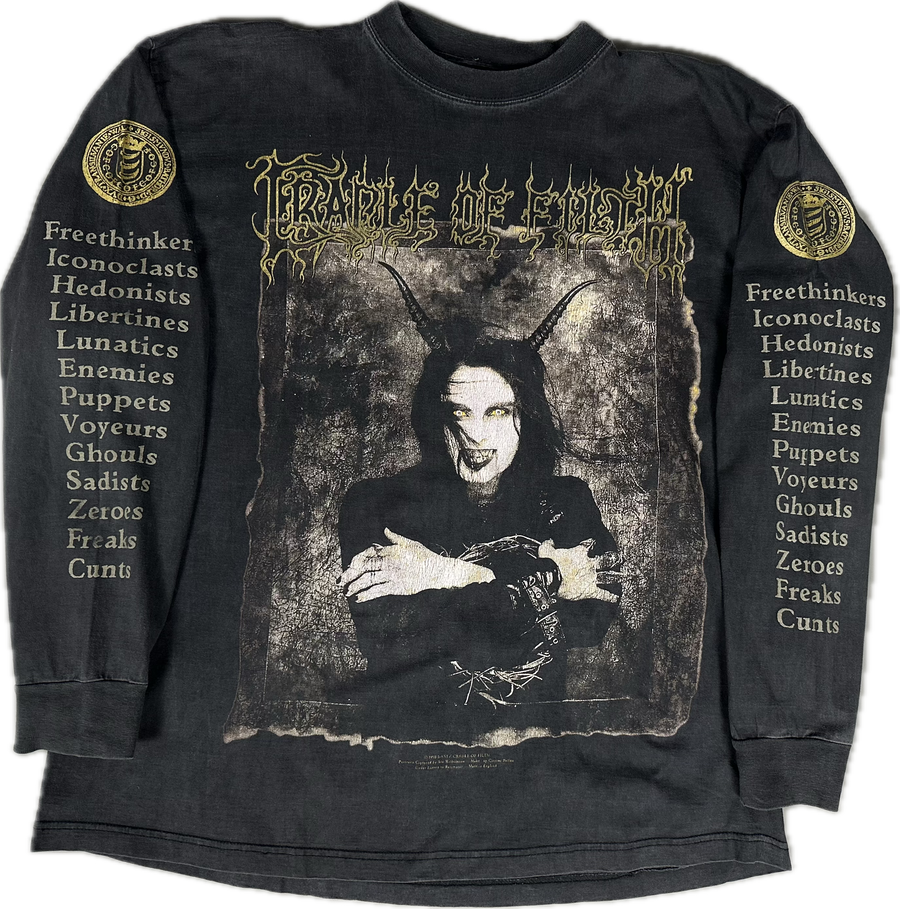 Vintage 1998 Cradle of Filth Wall-Eyed Vain & Insane Longsleeve