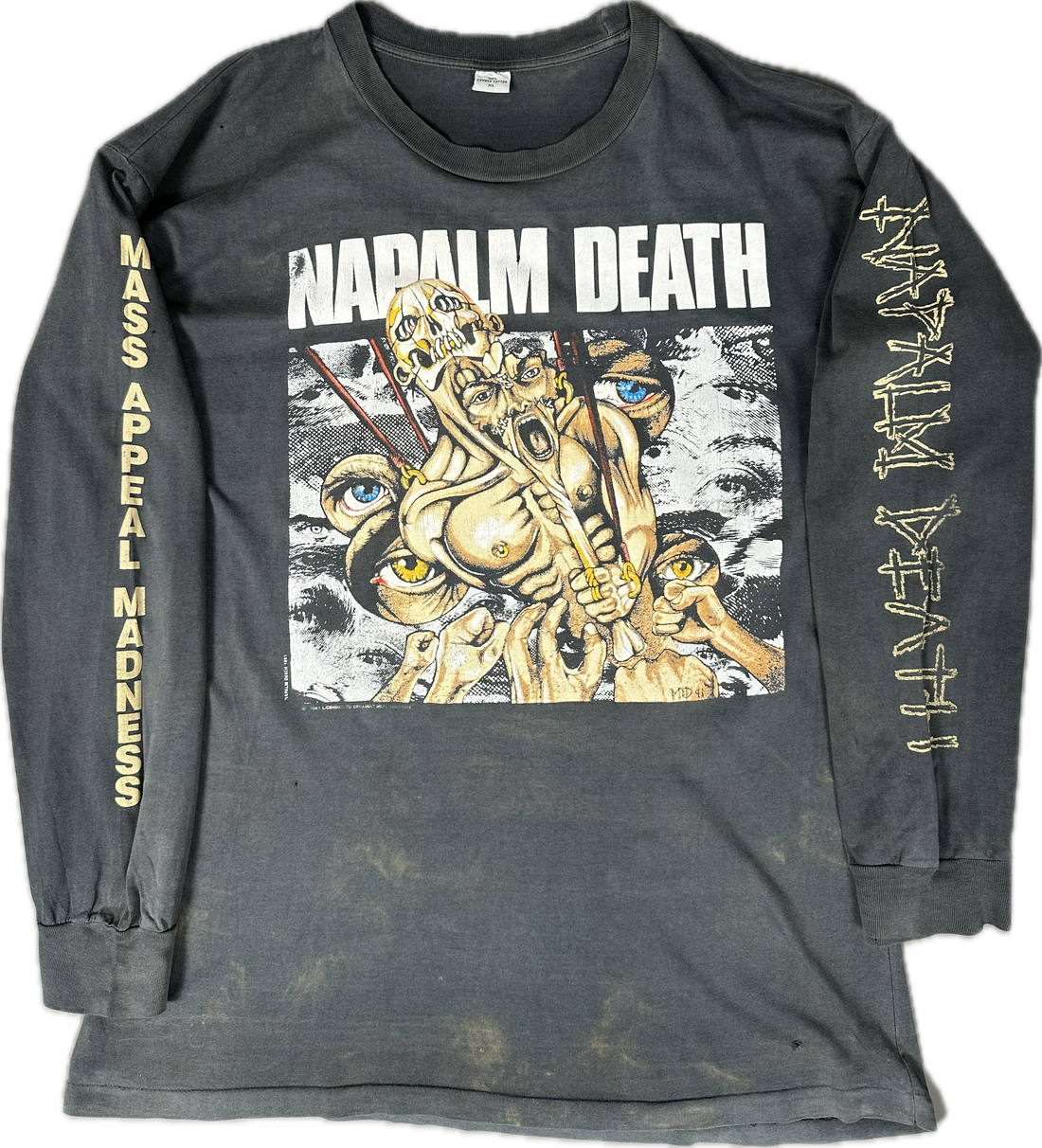 Vintage 1991 Napalm Death Mass Appeal Madness Longsleeve