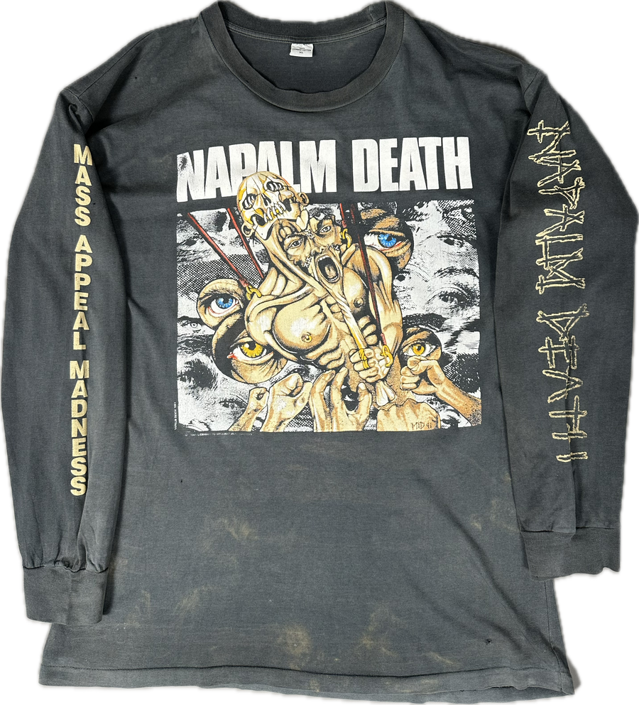 Vintage 1991 Napalm Death Mass Appeal Madness Longsleeve