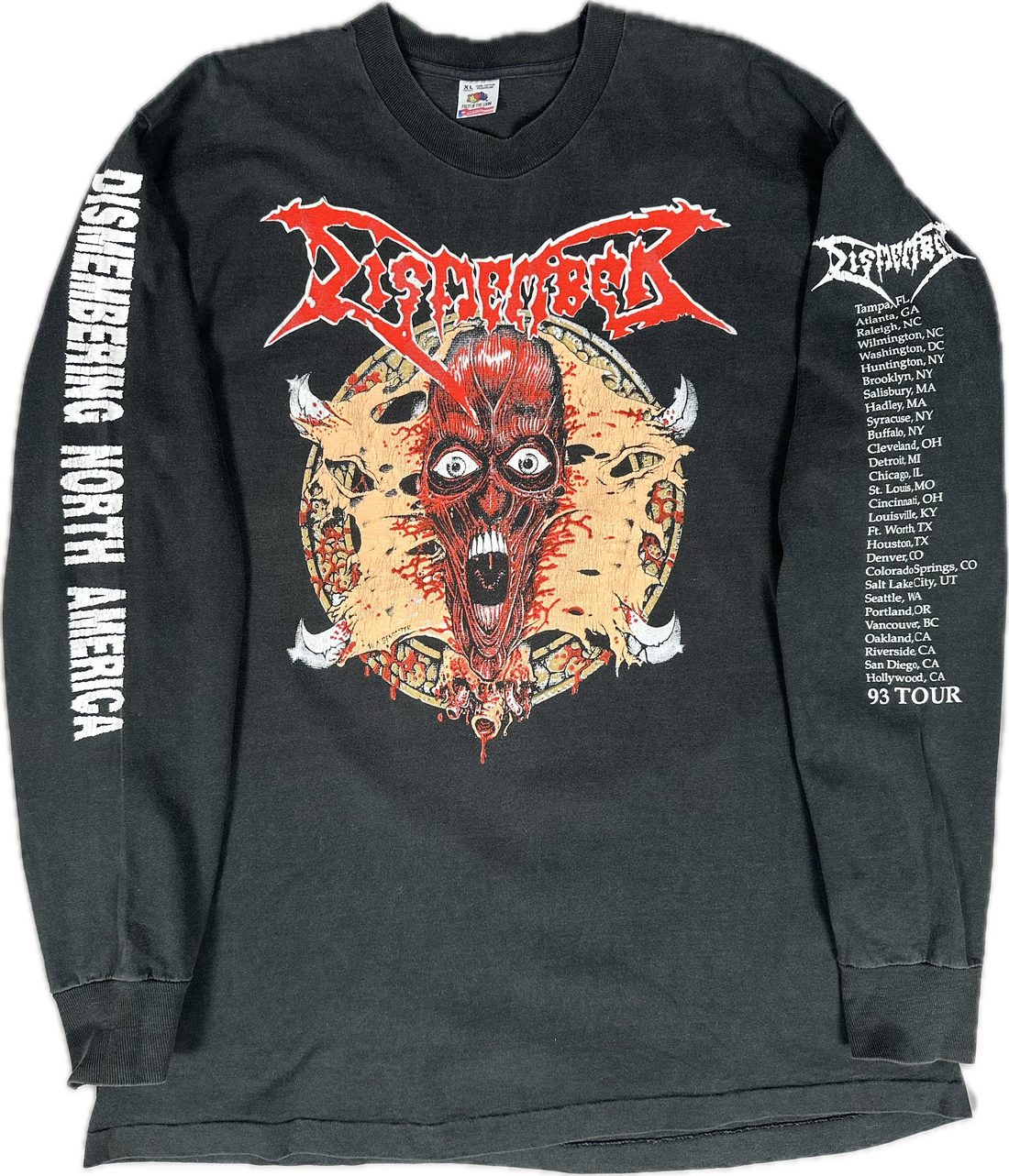 Vintage 1993 Dismember North America Tour Longsleeve