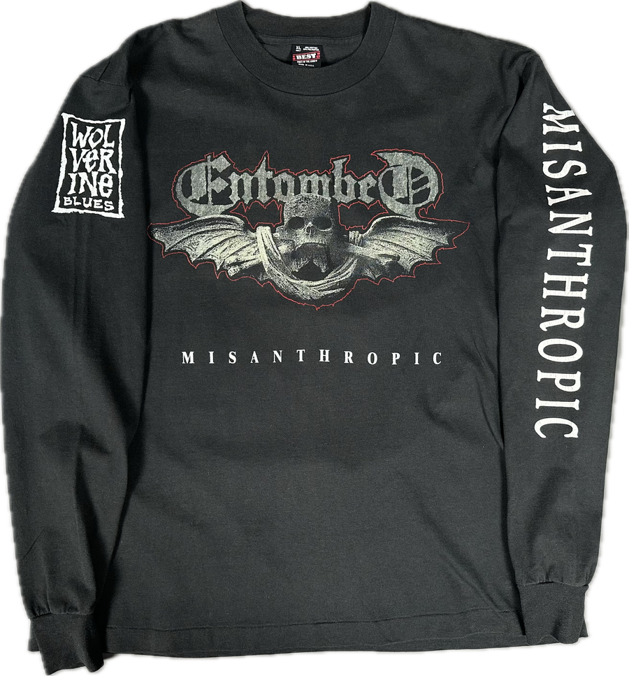 Vintage 1994 Entombed Canada Tour Wolverine Blues Longsleeve