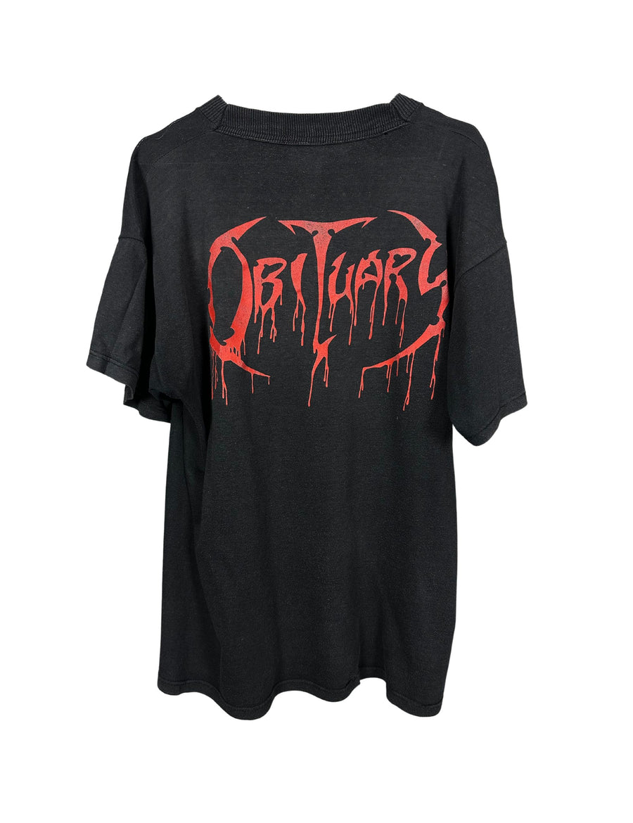 Obituary 1991 Pile Of Skulls Vintage T-Shirt