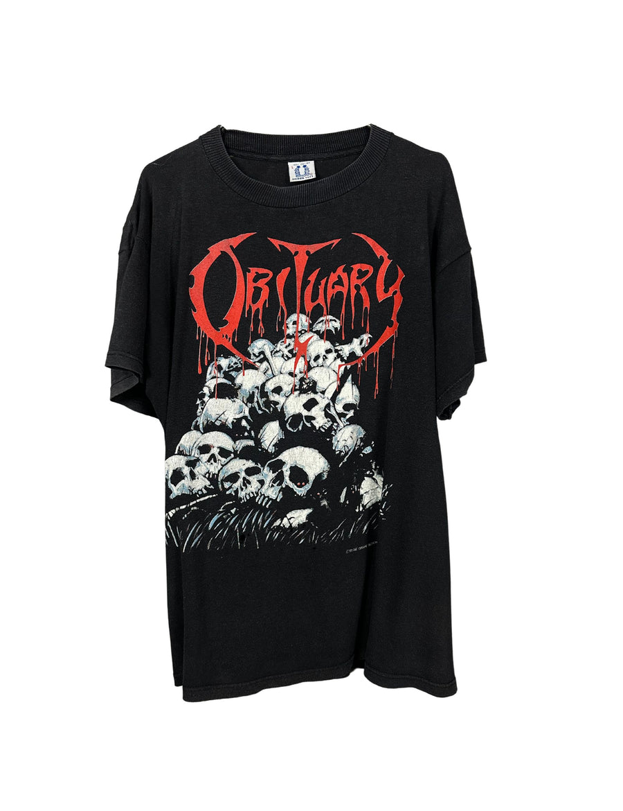 Obituary 1991 Pile Of Skulls Vintage T-Shirt